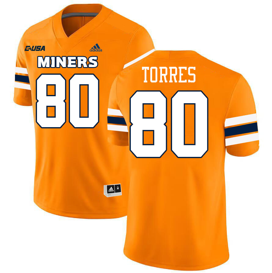 #80 Marcus Torres UTEP Jersey,UTEP Miners College Football Jersey,Uniforms-Orange